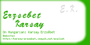 erzsebet karsay business card