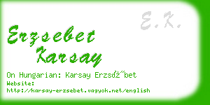 erzsebet karsay business card